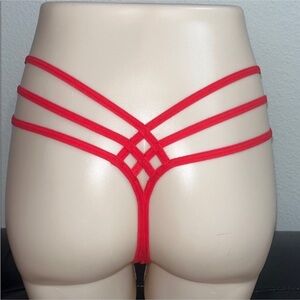 Red Strappy Thong Panty